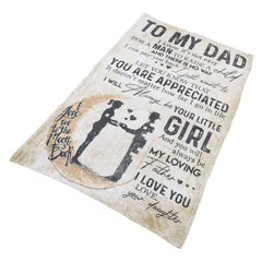 Dad Blanket Father's Day Theme Dual Sides Personalized Wide Application Sofa Throw Blanket for Bedroom Sofa Office 150x200cm 