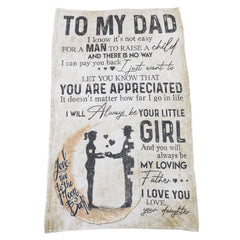 Dad Blanket Father's Day Theme Dual Sides Personalized Wide Application Sofa Throw Blanket for Bedroom Sofa Office 150x200cm 