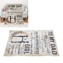 Dad Blanket Father's Day Theme Dual Sides Personalized Wide Application Sofa Throw Blanket for Bedroom Sofa Office 150x200cm 