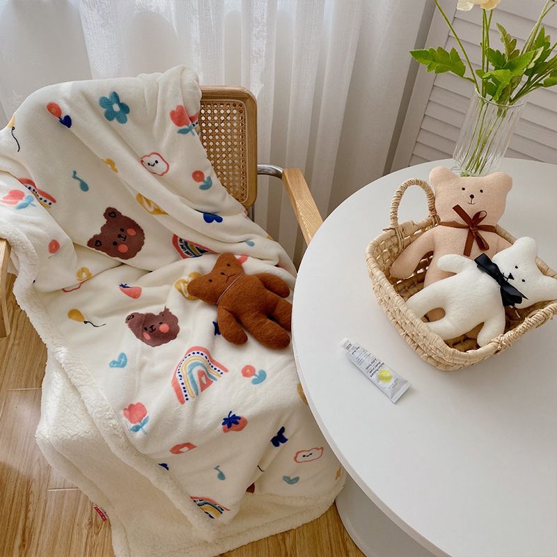 Children's Blanket Cute Cartoon Soft Comfortable Kids Blanket for Home Office School Travelling Sheep 100x150 (without Zipper