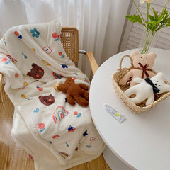 Children's Blanket Cute Cartoon Soft Comfortable Kids Blanket for Home Office School Travelling Sheep 100x150 (without Zipper