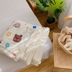 Children's Blanket Cute Cartoon Soft Comfortable Kids Blanket for Home Office School Travelling Sheep 100x150 (without Zipper