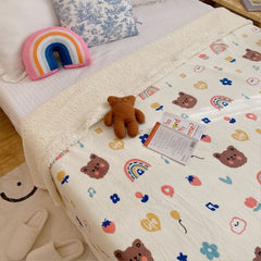 Children's Blanket Cute Cartoon Soft Comfortable Kids Blanket for Home Office School Travelling Sheep 100x150 (without Zipper