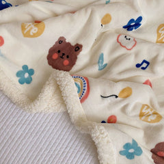 Children's Blanket Cute Cartoon Soft Comfortable Kids Blanket for Home Office School Travelling Sheep 100x150 (without Zipper
