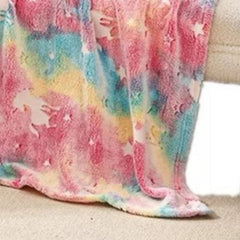 Flannel Blanket Colorful Animal Style Double Sided Luminous Flannel Blanket for Office