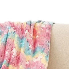 Flannel Blanket Colorful Animal Style Double Sided Luminous Flannel Blanket for Office
