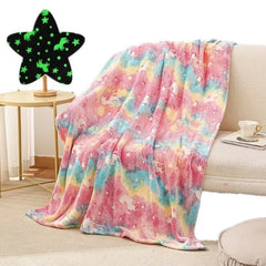 Flannel Blanket Colorful Animal Style Double Sided Luminous Flannel Blanket for Office