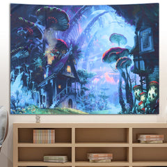 Forest Tapestry Wall Hanging Tapestry Beach Blanket for Living Room Bedroom Decor150x150cm