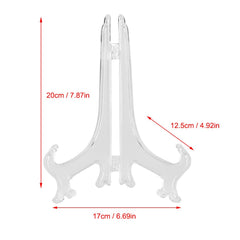 10pcs Folding White Plastic Plate Holders Dish Picture Frame Decorative Display Stand Rack