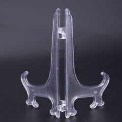 10pcs Folding White Plastic Plate Holders Dish Picture Frame Decorative Display Stand Rack