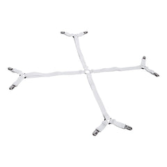 Elastic Crisscross Bed Mattress Sheet Straps Clips Triangle Grippers Holder Fasteners White
