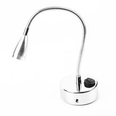 Silver LED Wall Lamps Flexible Gooseneck Bedroom Bedside Reading Light Cool White (Type 2)