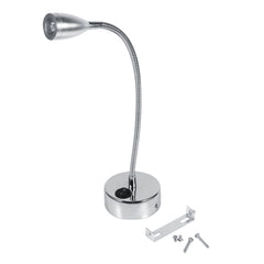 Silver LED Wall Lamps Flexible Gooseneck Bedroom Bedside Reading Light Warm White (Type 2)