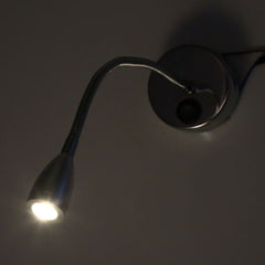 Silver LED Wall Lamps Flexible Gooseneck Bedroom Bedside Reading Light Warm White (Type 2)
