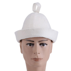 White Wool Felt Sauna Hat Cap for Russian Banya Sauna Hut With Hang Loop Supply