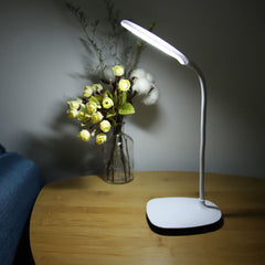 LED USB Flexible Table Lamp Tabletop Bedside Touch Switch Dimmable Reading Studying Light