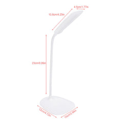 LED USB Flexible Table Lamp Tabletop Bedside Touch Switch Dimmable Reading Studying Light