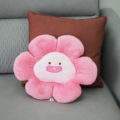 Flower Throw Seating Cushion Multipurpose Padded Soft Cute Flower Nap Throw Pillow for Home Office Peach