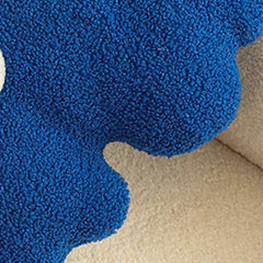 Hugging Pillow Flower Shaped Sponge Filling Soft Thick Decorative Throw Pillow for Sofa Blue