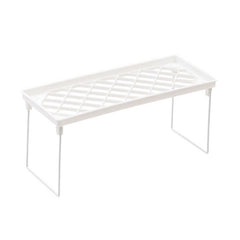 Dormitory Storage Shelf Strong PP Metal Foldable Design Simple Style Desktop Display Shelf for Home Dormitory Office White S