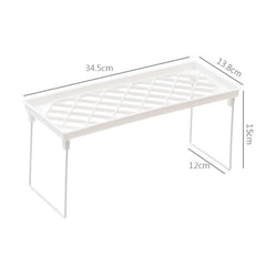 Dormitory Storage Shelf Strong PP Metal Foldable Design Simple Style Desktop Display Shelf for Home Dormitory Office White S