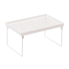 Dormitory Storage Shelf Strong PP Metal Foldable Design Simple Style Desktop Display Shelf for Home Dormitory Office White M