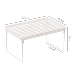 Dormitory Storage Shelf Strong PP Metal Foldable Design Simple Style Desktop Display Shelf for Home Dormitory Office White M