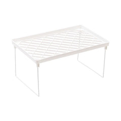 Dormitory Storage Shelf Strong PP Metal Foldable Design Simple Style Desktop Display Shelf for Home Dormitory Office White L