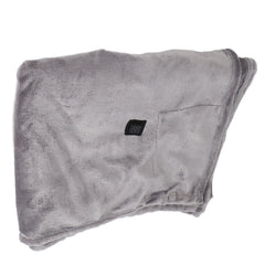 USB Heated Warm Shawl Lightweight Coral Flannel Electric Shoulder Blanket for Winter Light Gray