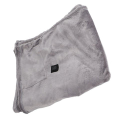 USB Heated Warm Shawl Lightweight Coral Flannel Electric Shoulder Blanket for Winter Light Gray