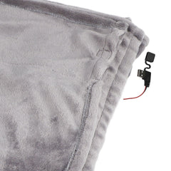 USB Heated Warm Shawl Lightweight Coral Flannel Electric Shoulder Blanket for Winter Light Gray