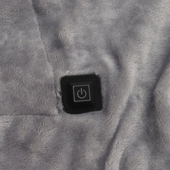 USB Electric Blanket Cozy Soft Portable Temperature Control Machine Washable Heated Shawl Throws for Car Home Travel Light Gr