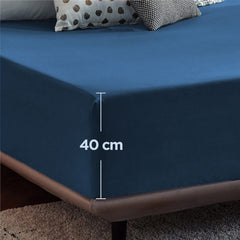 2000TC Hotel Quality Fitted Sheets - 2 Piece Fitted Sheets  -Breathable Bedding - Wrinkle, Fade, Stain Resistant- 16inch/40cm
