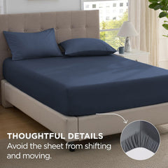 2000TC Hotel Quality Fitted Sheets - 2 Piece Fitted Sheets  -Breathable Bedding - Wrinkle, Fade, Stain Resistant- 16inch/40cm