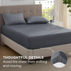 2000TC Hotel Quality Fitted Sheets - 2 Piece Fitted Sheets  -Breathable Bedding - Wrinkle, Fade, Stain Resistant- 16inch/40cm