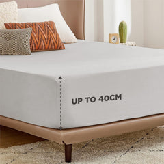2000TC Hotel Quality Fitted Sheets - 2 Piece Fitted Sheets  -Breathable Bedding - Wrinkle, Fade, Stain Resistant- 16inch/40cm