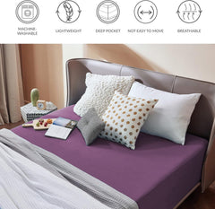 2000TC Hotel Quality Fitted Sheets - 2 Piece Fitted Sheets  -Breathable Bedding - Wrinkle, Fade, Stain Resistant- 16inch/40cm