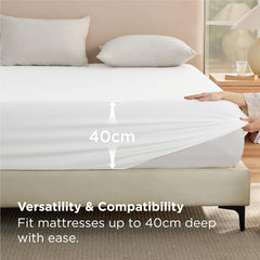 2000TC Hotel Quality Fitted Sheets - 2 Piece Fitted Sheets  -Breathable Bedding - Wrinkle, Fade, Stain Resistant- 16inch/40cm