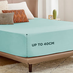 2000TC Hotel Quality Fitted Sheets - 2 Piece Fitted Sheets  -Breathable Bedding - Wrinkle, Fade, Stain Resistant- 16inch/40cm