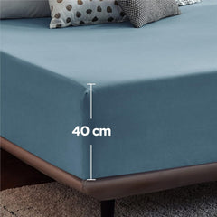 2000TC Hotel Quality Fitted Sheets - 2 Piece Fitted Sheets  -Breathable Bedding - Wrinkle, Fade, Stain Resistant- 16inch/40cm