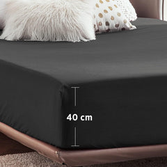 2000TC Hotel Quality Fitted Sheets - 2 Piece Fitted Sheets  -Breathable Bedding - Wrinkle, Fade, Stain Resistant- 16inch/40cm