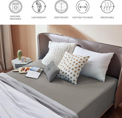 2000TC Hotel Quality Fitted Sheets - 2 Piece Fitted Sheets  -Breathable Bedding - Wrinkle, Fade, Stain Resistant- 16inch/40cm