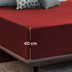 2000TC Hotel Quality Fitted Sheets - 2 Piece Fitted Sheets  -Breathable Bedding - Wrinkle, Fade, Stain Resistant- 16inch/40cm