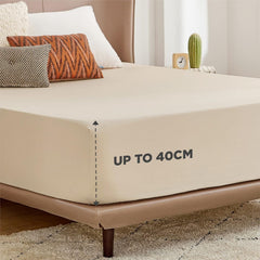 2000TC Hotel Quality Fitted Sheets - 2 Piece Fitted Sheets  -Breathable Bedding - Wrinkle, Fade, Stain Resistant- 16inch/40cm