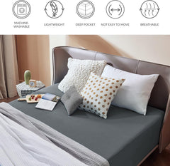 2000TC Hotel Quality Fitted Sheets - 2 Piece Fitted Sheets  -Breathable Bedding - Wrinkle, Fade, Stain Resistant- 16inch/40cm