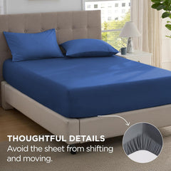 2000TC Hotel Quality Fitted Sheets - 2 Piece Fitted Sheets  -Breathable Bedding - Wrinkle, Fade, Stain Resistant- 16inch/40cm
