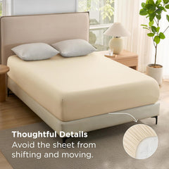 2000TC Hotel Quality Fitted Sheets - 2 Piece Fitted Sheets  -Breathable Bedding - Wrinkle, Fade, Stain Resistant- 16inch/40cm