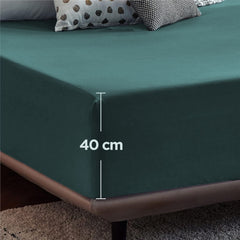 2000TC Hotel Quality Fitted Sheets - 2 Piece Fitted Sheets  -Breathable Bedding - Wrinkle, Fade, Stain Resistant- 16inch/40cm
