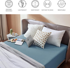 2000TC Hotel Quality Fitted Sheets - 2 Piece Fitted Sheets  -Breathable Bedding - Wrinkle, Fade, Stain Resistant- 16inch/40cm