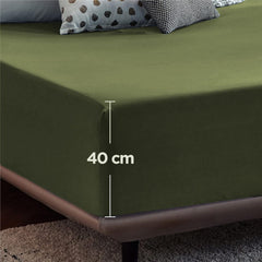 2000TC Hotel Quality Fitted Sheets - 2 Piece Fitted Sheets  -Breathable Bedding - Wrinkle, Fade, Stain Resistant- 16inch/40cm